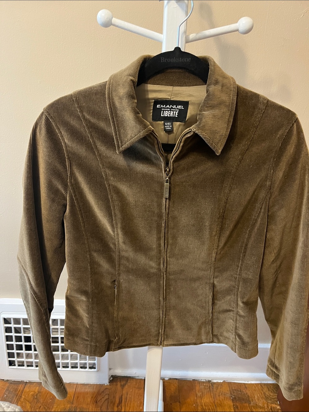 Emanuel Ungaro Olive Brown Corduroy Zip Jacket